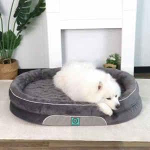 StayZzz Oval Basket Dog Bed Charcoal – Orthopedic Foam Support